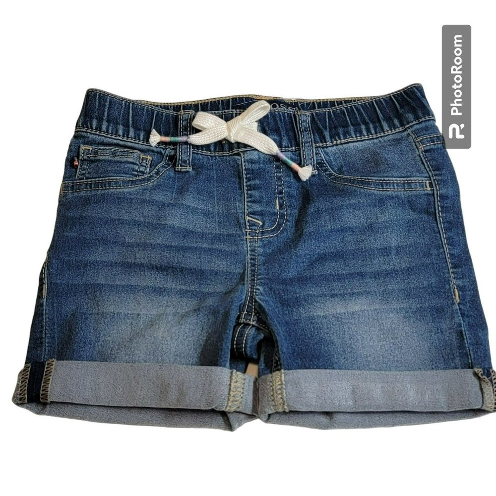 Vigoss Shorts, Girls S (7/8), Denim Blue, Malibu Mid-Shorts, Elastic Waist, EUC